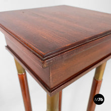 Load image into Gallery viewer, Pedestal in wood and brass, mid 1800s
