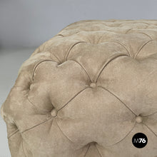 Carica l'immagine nel visualizzatore di Gallery, Pouf in beige suede, 1990s
