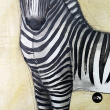 Load image into Gallery viewer, Painting of a zebra by Etiennette Johan, 1930s
