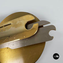 Load image into Gallery viewer, Wall sculpture in brass and metal by Edmondo Cirillo, 1979
