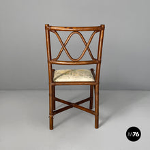 Load image into Gallery viewer, Chair in rattan and fabric, early 20th century

