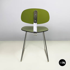 Chair in green formica and chromed metal, 1950s