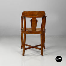 Carica l&#39;immagine nel visualizzatore di Gallery, Tub chair in wood and straw, 1930s
