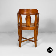 Carica l'immagine nel visualizzatore di Gallery, Tub chair in wood and straw, 1930s
