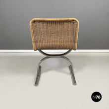 Load image into Gallery viewer, Chairs in straw and steel, 1970s
