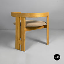 Load image into Gallery viewer, Tub chairs in wood and beige velvet, 1980s
