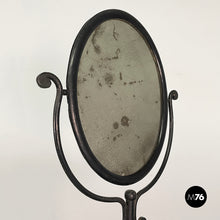 画像をギャラリービューアに読み込む, Black metal console with mirror, late 1800s
