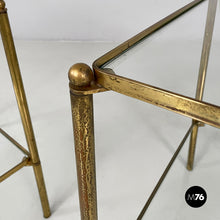 将图片加载到图库查看器，Coffe tables in brass and glass, 1960s
