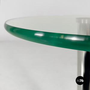 Coffee table in glass, steel and marble, 1980s
