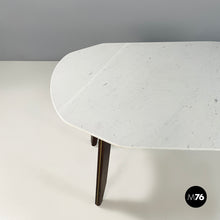 Charger l&#39;image dans la galerie, Dining table in marble, wood and bass, 1960s
