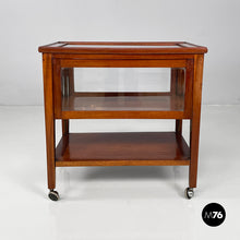 Load image into Gallery viewer, Cart with bar compartment in wood and glass, late 1800s
