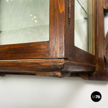 Load image into Gallery viewer, Wall display cabinet in wood and glass, early 1900s
