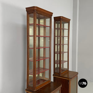 Display cases in wood and glass, mid 1800s