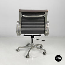 Load image into Gallery viewer, Dark grey leather office chair by Charles and Ray Eames for ICF, 1970s
