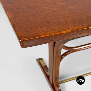 Dining tables in wood and brass, 1930s