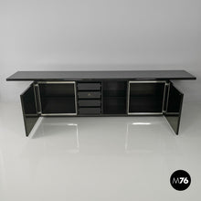 画像をギャラリービューアに読み込む, Glossy black Sheraton sideboard by Giotto Stoppino and Lodovico Acerbis for Acerbis, 1980s
