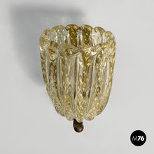 Charger l'image dans la galerie, Italian mid-century modern Murano glass wall lamps by Barovier&amp;Toso, 1950s
