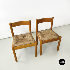 Wood and wicker chairs Bermuda by La Rinascente, 1960s
