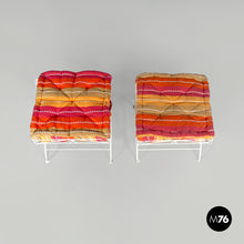 将图片加载到图库查看器，White iron stools, 1960s
