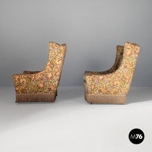 Charger l'image dans la galerie, Armchairs in wood and fabric, 1950s
