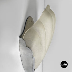 Shell-shaped wall lamps in glass and metal, 1930s