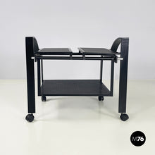 将图片加载到图库查看器，Cart in black perforated metal, 1980s
