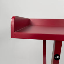 画像をギャラリービューアに読み込む, Console in burgundy wood and metal, 1980s
