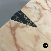 Load image into Gallery viewer, Wall console in black and pink marble, 1980s

