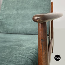 画像をギャラリービューアに読み込む, Green velvet armchairs, 1950s
