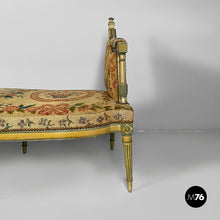 Load image into Gallery viewer, Bench in wood and fabric, 1800s
