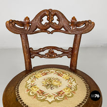画像をギャラリービューアに読み込む, Chair in wood and embroidered fabric, 1930s
