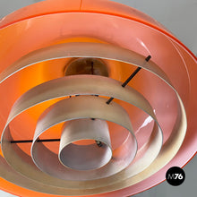Carica l'immagine nel visualizzatore di Gallery, Chandelier in orange glass and white metal, 1970s
