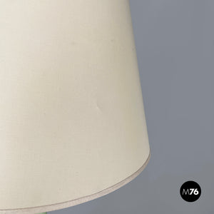 Floor lamp in fabric and green opaline glass, 1930s