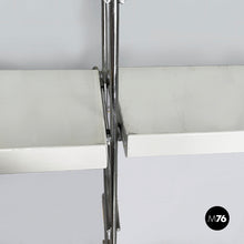Load image into Gallery viewer, Modular wall bookcase in white metal and steel, 1980s
