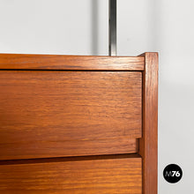 将图片加载到图库查看器，Bookcase in wood, black metal and brass, 1960s
