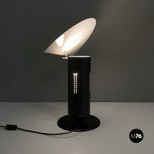 Load image into Gallery viewer, Matte black and glossy white metal table lamp, 1980s
