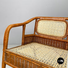 Load image into Gallery viewer, Two-seater outdoor bench in rattan, 1960s
