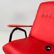 Load image into Gallery viewer, Armchair in red sky and black metal, 1960s
