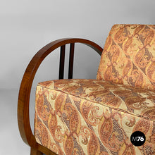 Load image into Gallery viewer, Armchairs in wood and fabric, 1930s
