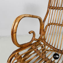 Load image into Gallery viewer, Armchairs with armrest in rattan, 1960s
