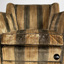 Charger l'image dans la galerie, Striped velvet armchairs, 1930s
