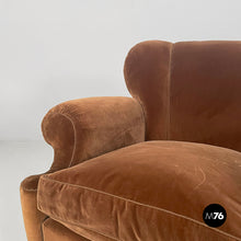 Carica l'immagine nel visualizzatore di Gallery, Armchairs in brown velvet, 1930s

