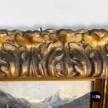 Load image into Gallery viewer, Oil painting with golden plaster frame, 1950s
