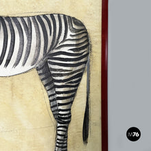 Load image into Gallery viewer, Painting of a zebra by Etiennette Johan, 1930s
