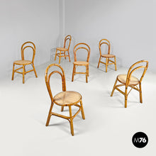 画像をギャラリービューアに読み込む, Rattan and Vienna straw chairs, 1970s
