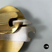 Load image into Gallery viewer, Wall sculpture in brass and metal by Edmondo Cirillo, 1979
