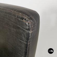 画像をギャラリービューアに読み込む, Chair in black leather and steel, 1980s
