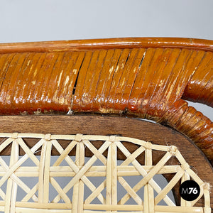 Chairs in rattan and straw, 1960s