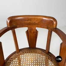 Carica l&#39;immagine nel visualizzatore di Gallery, Tub chair in wood and straw, 1930s
