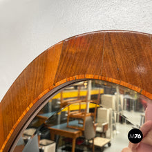 Load image into Gallery viewer, Oval shaped wall mirror with wooden frame, 1960s
